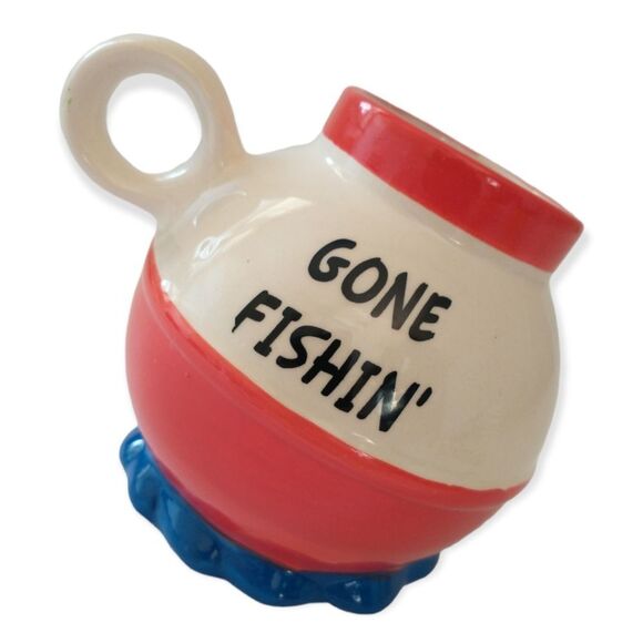 Fishing Lure Bobber Ceramic Mug Bigmouth Inc Gone Fishing Cup Tea Coffee 20oz - Picture 6 of 16
